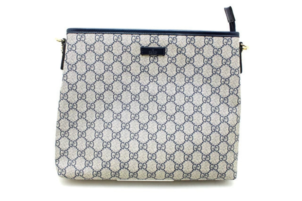 Gucci Leather Shoulder Bag Navy Blue